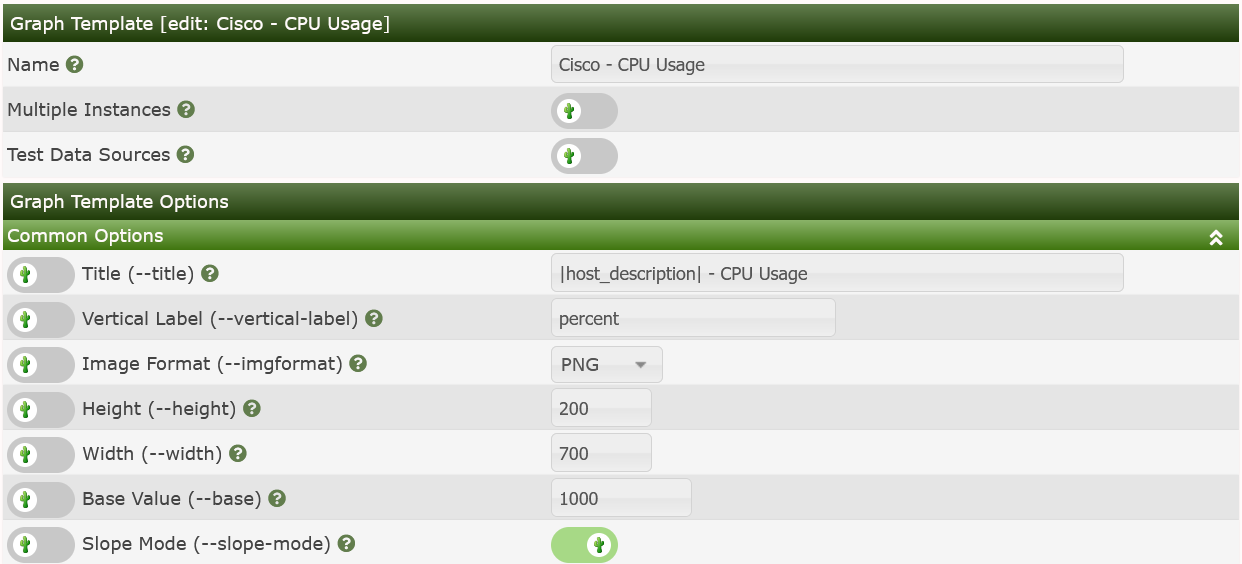 Graph Name and Common Options