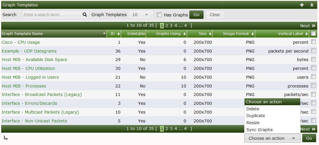 Device Templates Page