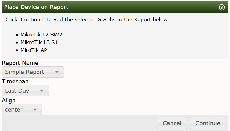 Report Other Options Add Menu