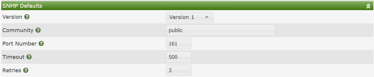SNMP Defaults